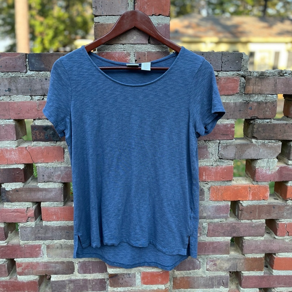 Blue Crew Neck Short Sleeve T-Shirt